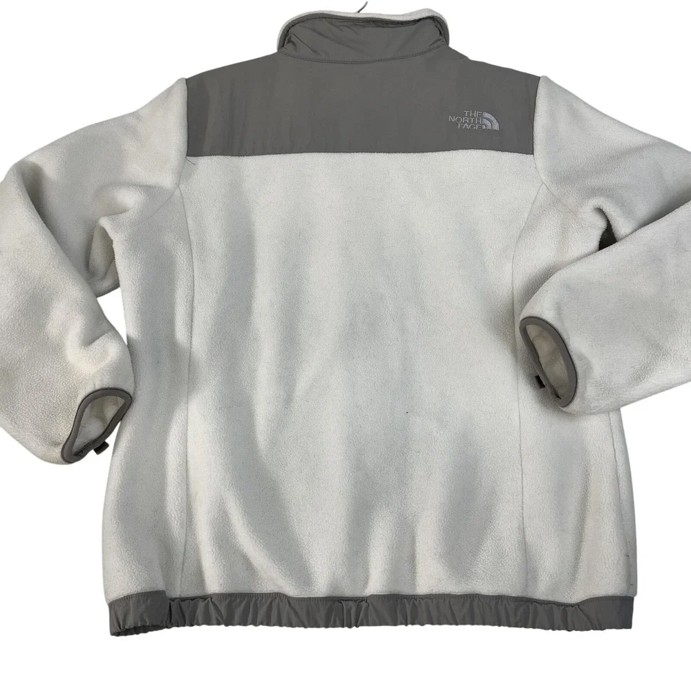 The North Face Jacket Girls 14/16‎ White Gray Fleece Zip Polartec Classic